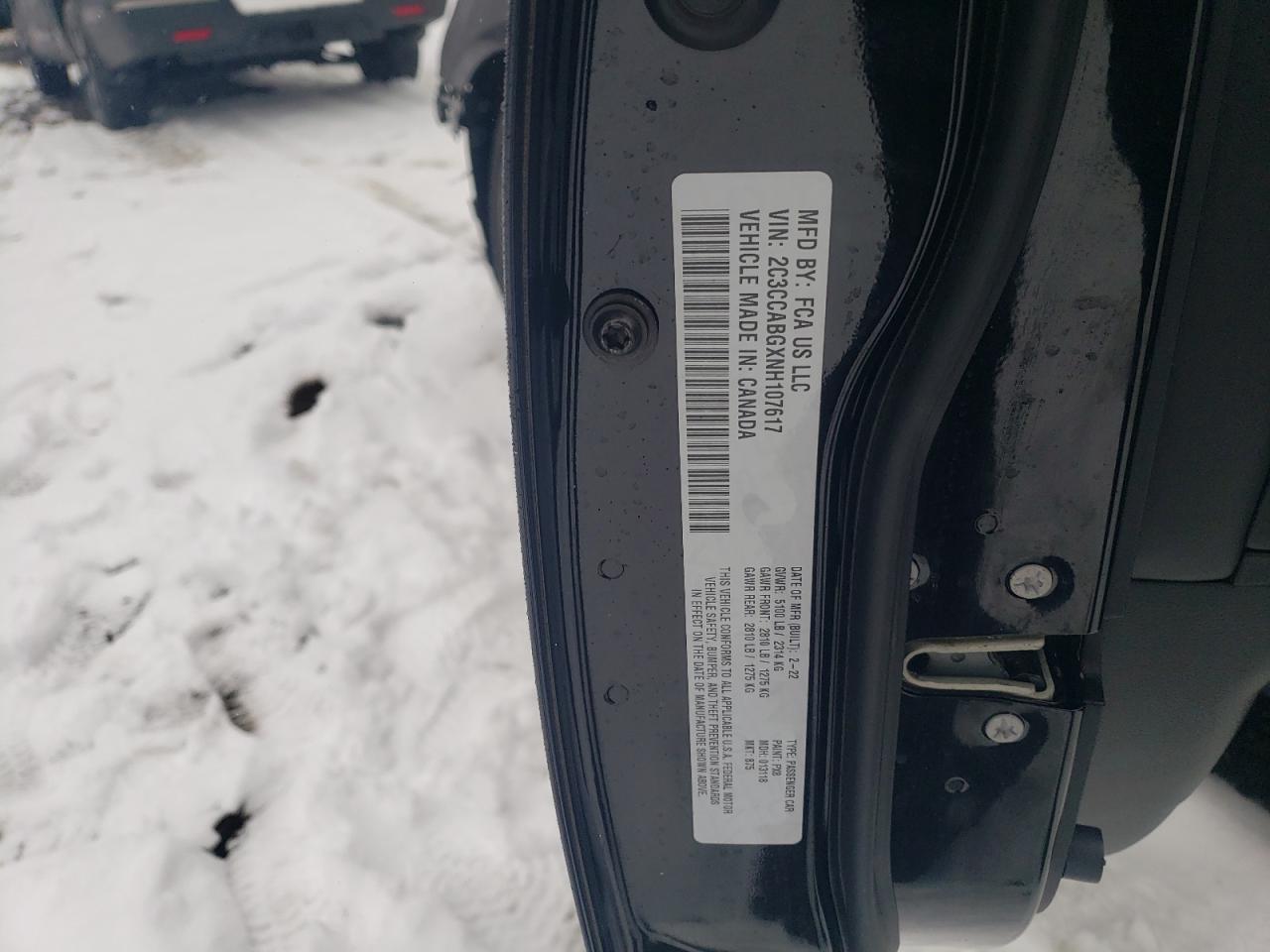 2022 CHRYSLER 300 S VIN:2C3CCABGXNH107617