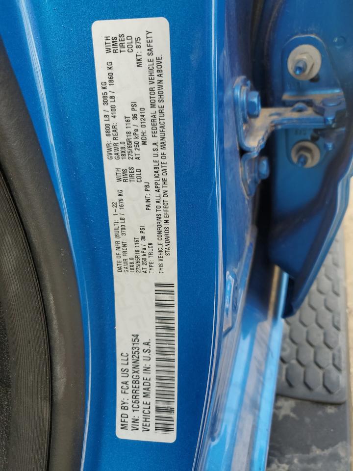 2022 RAM 1500 BIG HORN/LONE STAR VIN:1C6RREBGXNN253154