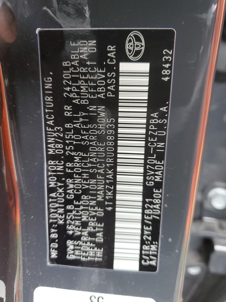 2024 TOYOTA CAMRY TRD VIN:4T1KZ1AK1RU088935