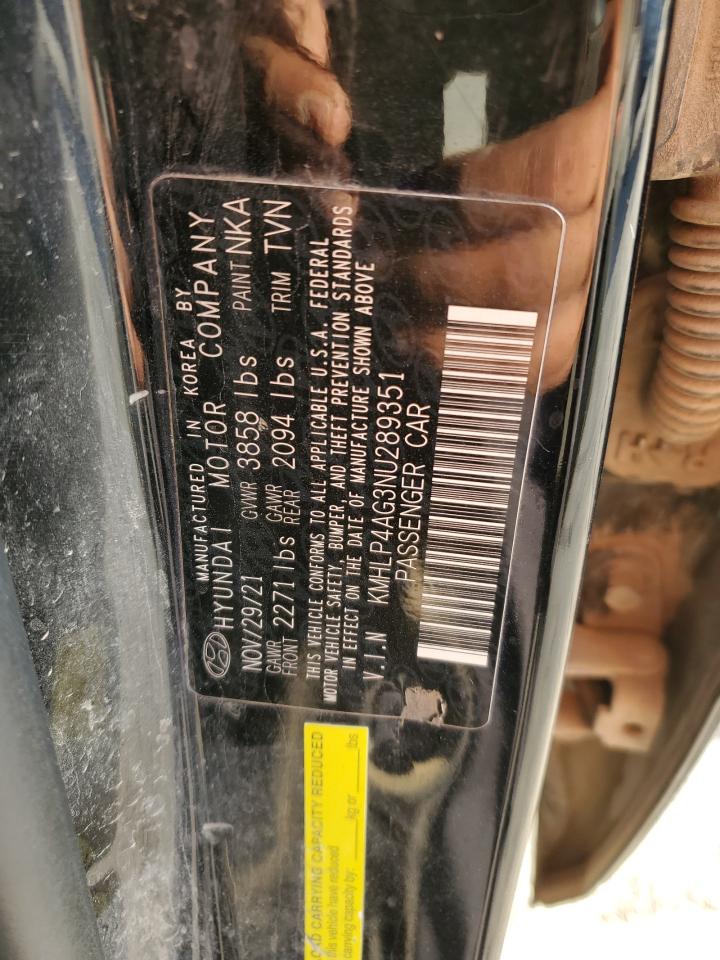 2022 HYUNDAI ELANTRA LIMITED VIN:KMHLP4AG3NU289351