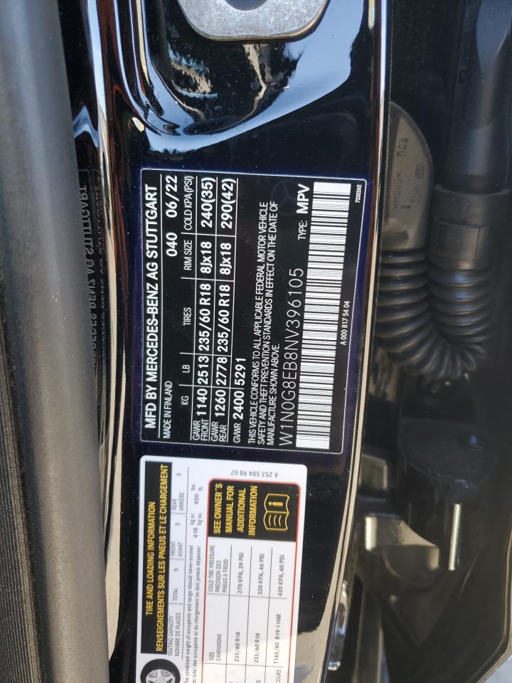 2022 MERCEDES-BENZ GLC 300 4MATIC VIN:W1N0G8EB8NV396105