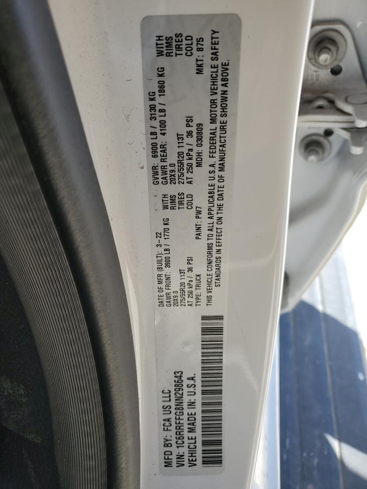 2022 RAM 1500 BIG HORN/LONE STAR VIN:19XFB2F53CE076293