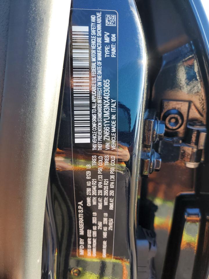 2022 MASERATI LEVANTE MODENA VIN:ZN661YUM3NX403065