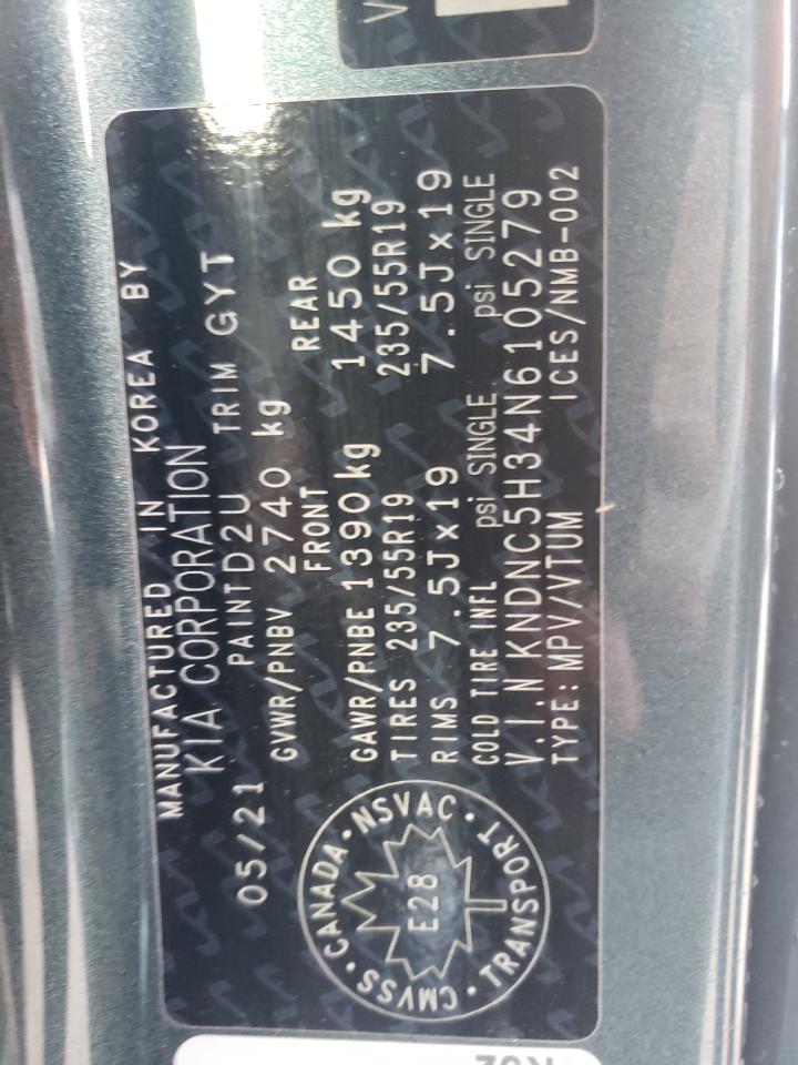 2022 KIA CARNIVAL EX VIN:KNDNC5H34N6105279