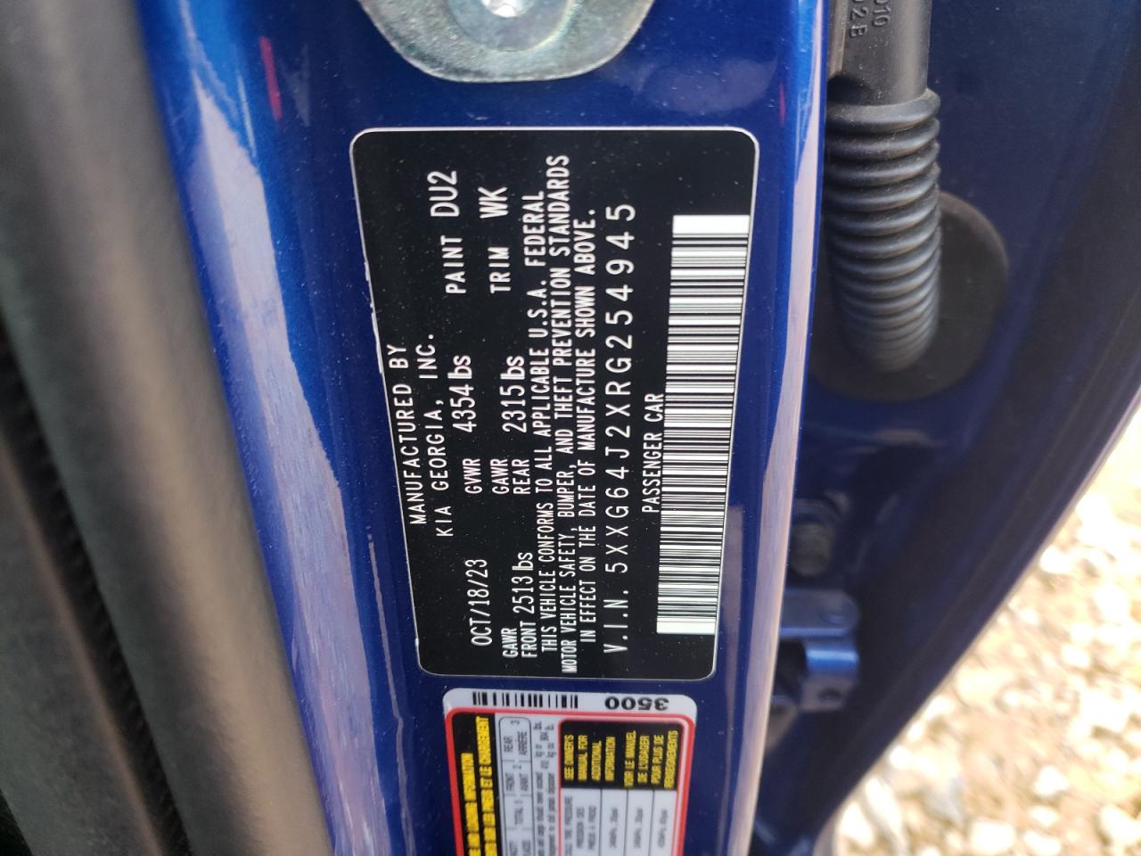 2024 KIA K5 GT LINE VIN:5XXG64J2XRG254945