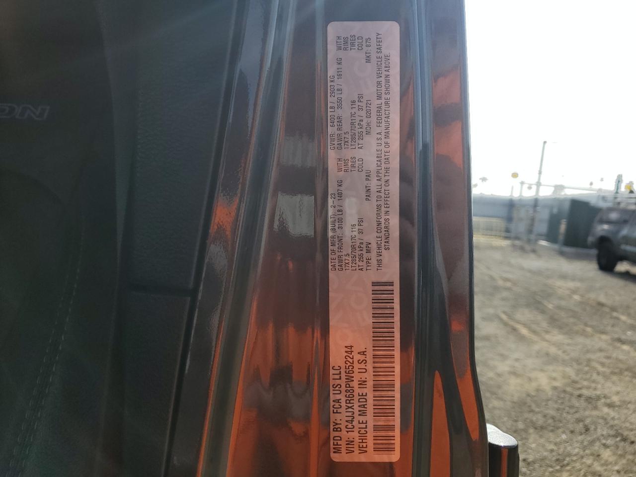 2023 JEEP WRANGLER RUBICON 4XE VIN:1C4JJXR68PW652244