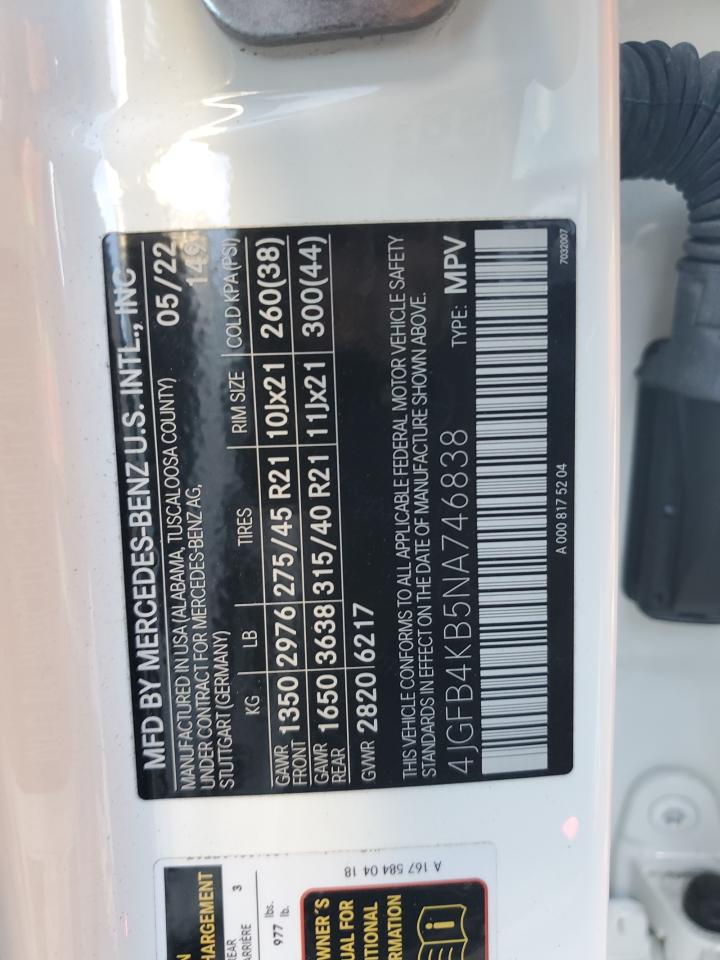 2022 MERCEDES-BENZ GLE 350 4MATIC VIN:4JGFB4KB5NA746838