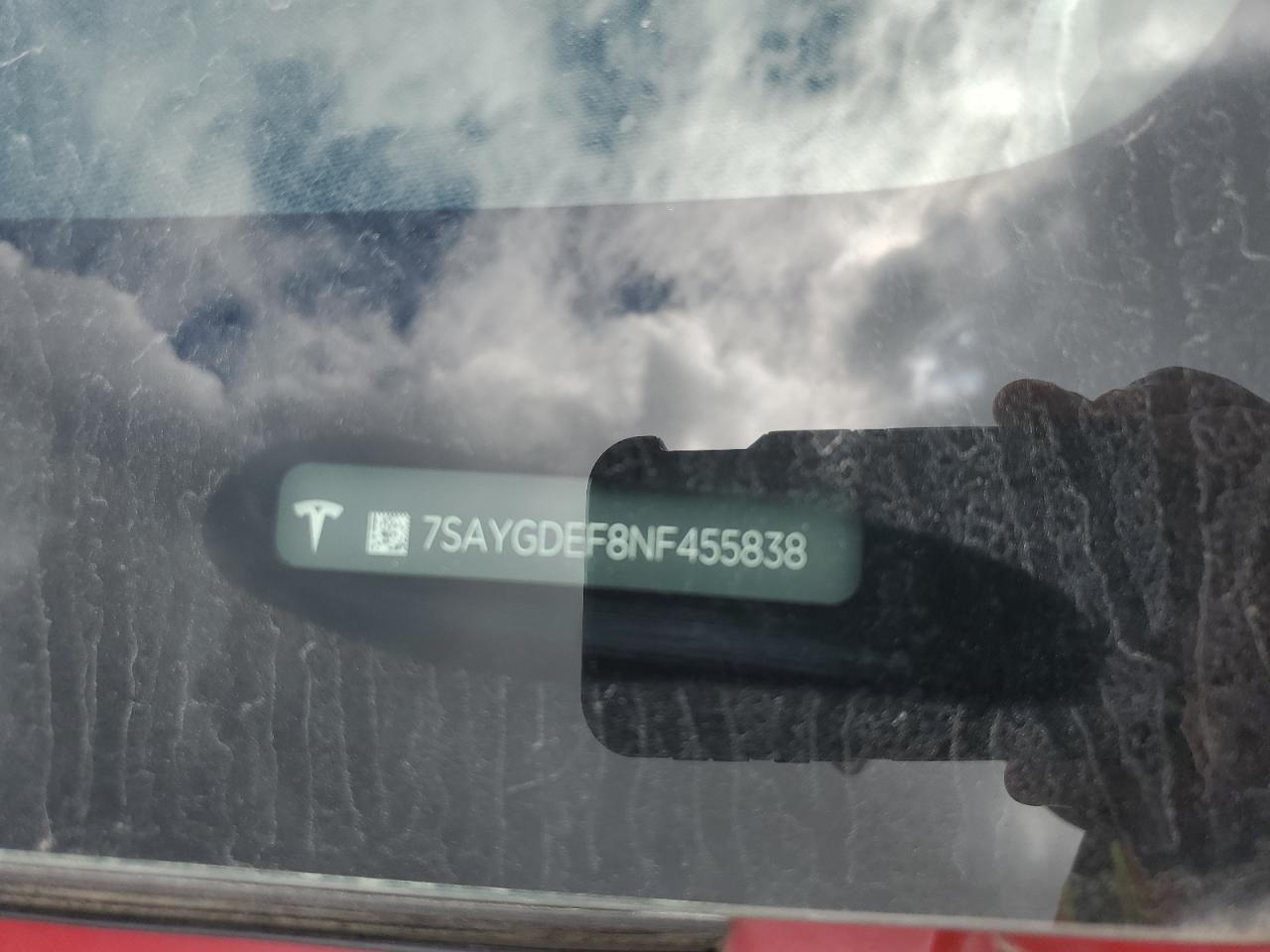 2022 TESLA MODEL Y VIN:7SAYGDEF8NF455838
