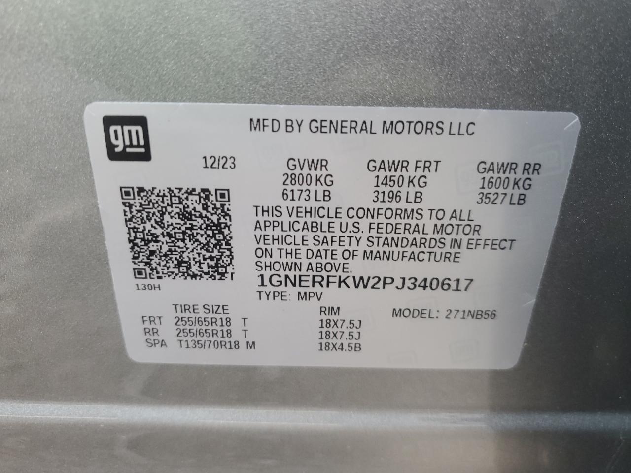 2023 CHEVROLET TRAVERSE LS VIN:1GNERFKW2PJ340617