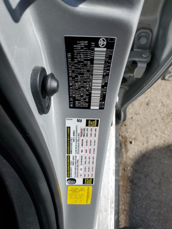 2022 TOYOTA COROLLA SE VIN:5YFS4MCE0NP127839
