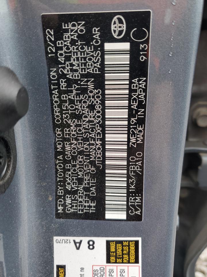 2023 TOYOTA COROLLA LE VIN:JTDBCMFEXP3008903