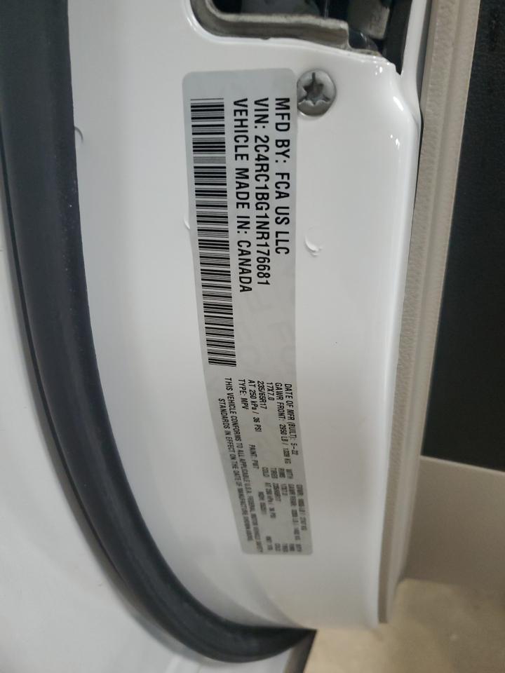 2022 CHRYSLER PACIFICA TOURING L VIN:2C4RC1BG1NR176681
