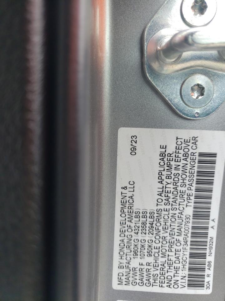 2024 HONDA ACCORD EX VIN:1HGCY1F34RA007930