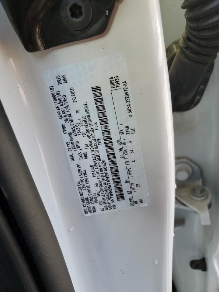 2022 FORD F250 SUPER DUTY VIN:1FT8W2BTXNEF46626
