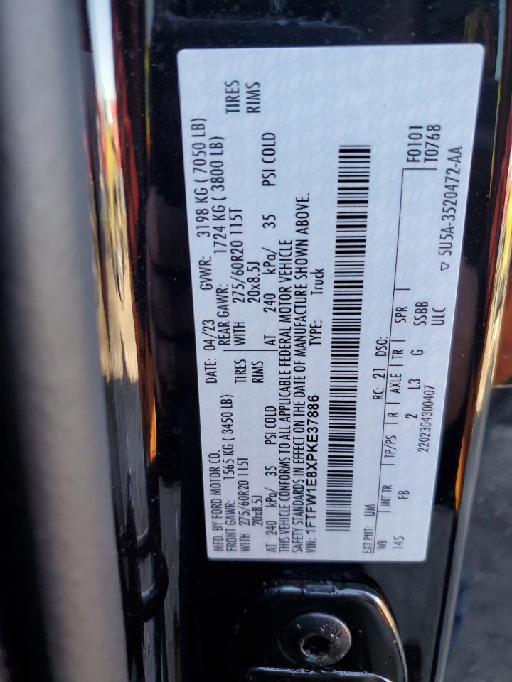 2023 FORD F150 SUPERCREW VIN:1FTFW1E8XPKE37886