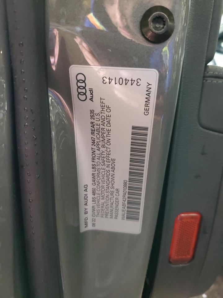 2023 AUDI A4 PREMIUM PLUS 45 VIN:WAUEABF42PA010880