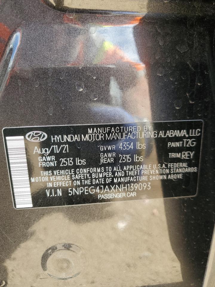 2022 HYUNDAI SONATA SE VIN:5NPEG4JAXNH139093