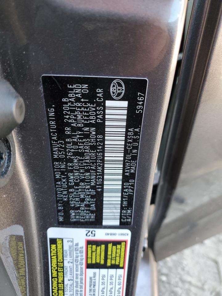 2023 TOYOTA CAMRY SE NIGHT SHADE VIN:4T1G31AK2PU614218