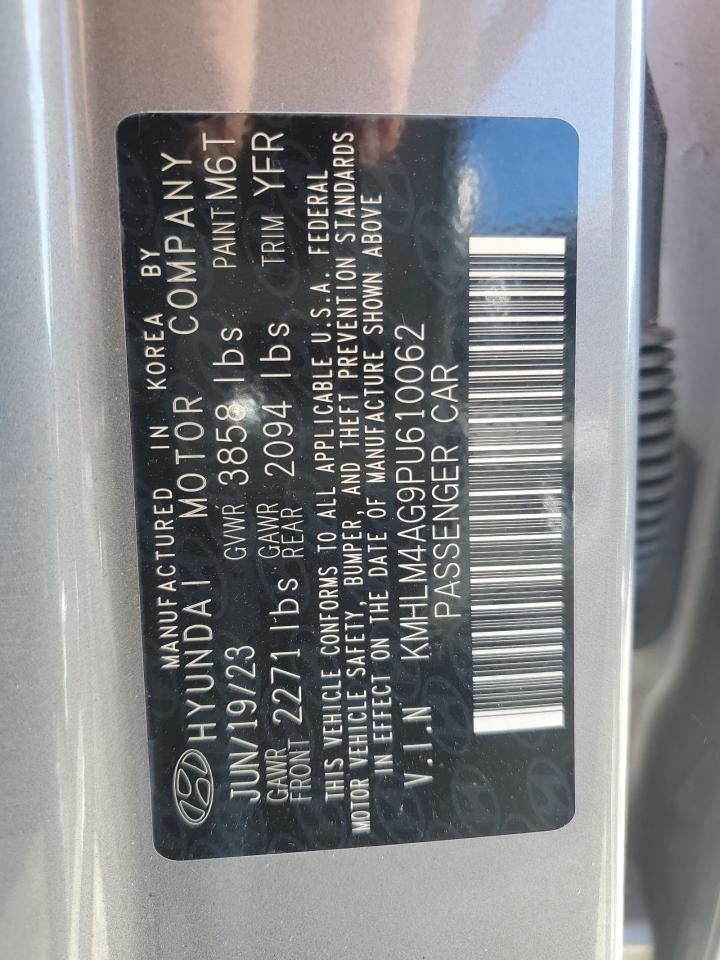 2023 HYUNDAI ELANTRA SEL VIN:KMHLM4AG9PU610062