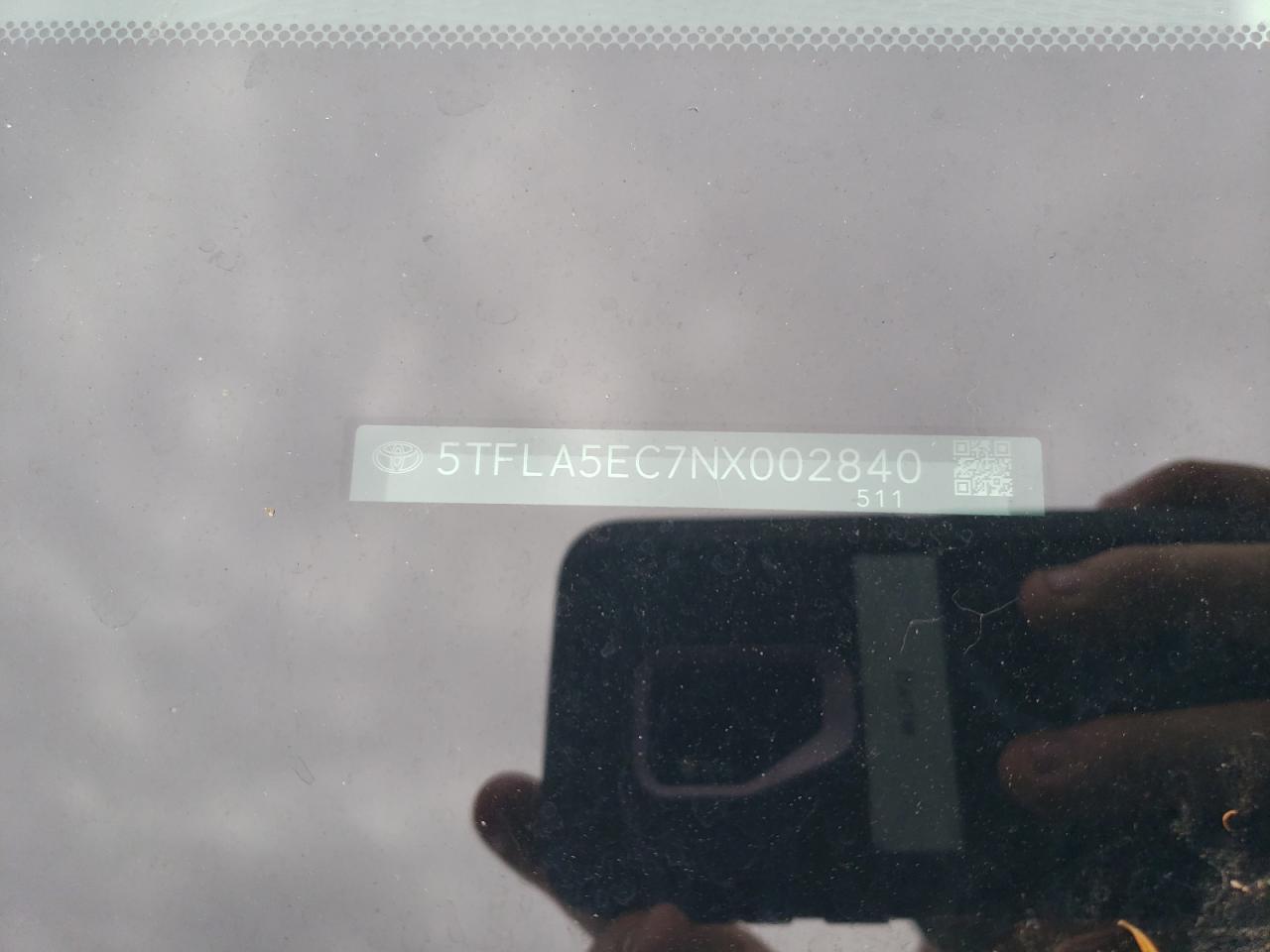 2022 TOYOTA TUNDRA CREWMAX SR5 VIN:5TFLA5EC7NX002840