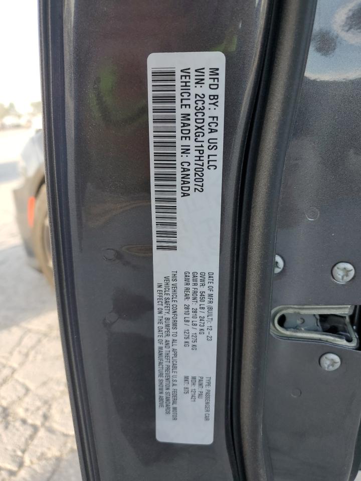 2023 DODGE CHARGER SCAT PACK VIN:2C3CDXGJ1PH702072