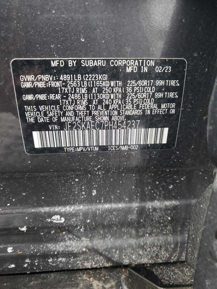 2023 SUBARU FORESTER PREMIUM VIN:JF2SKAEC7PH454237