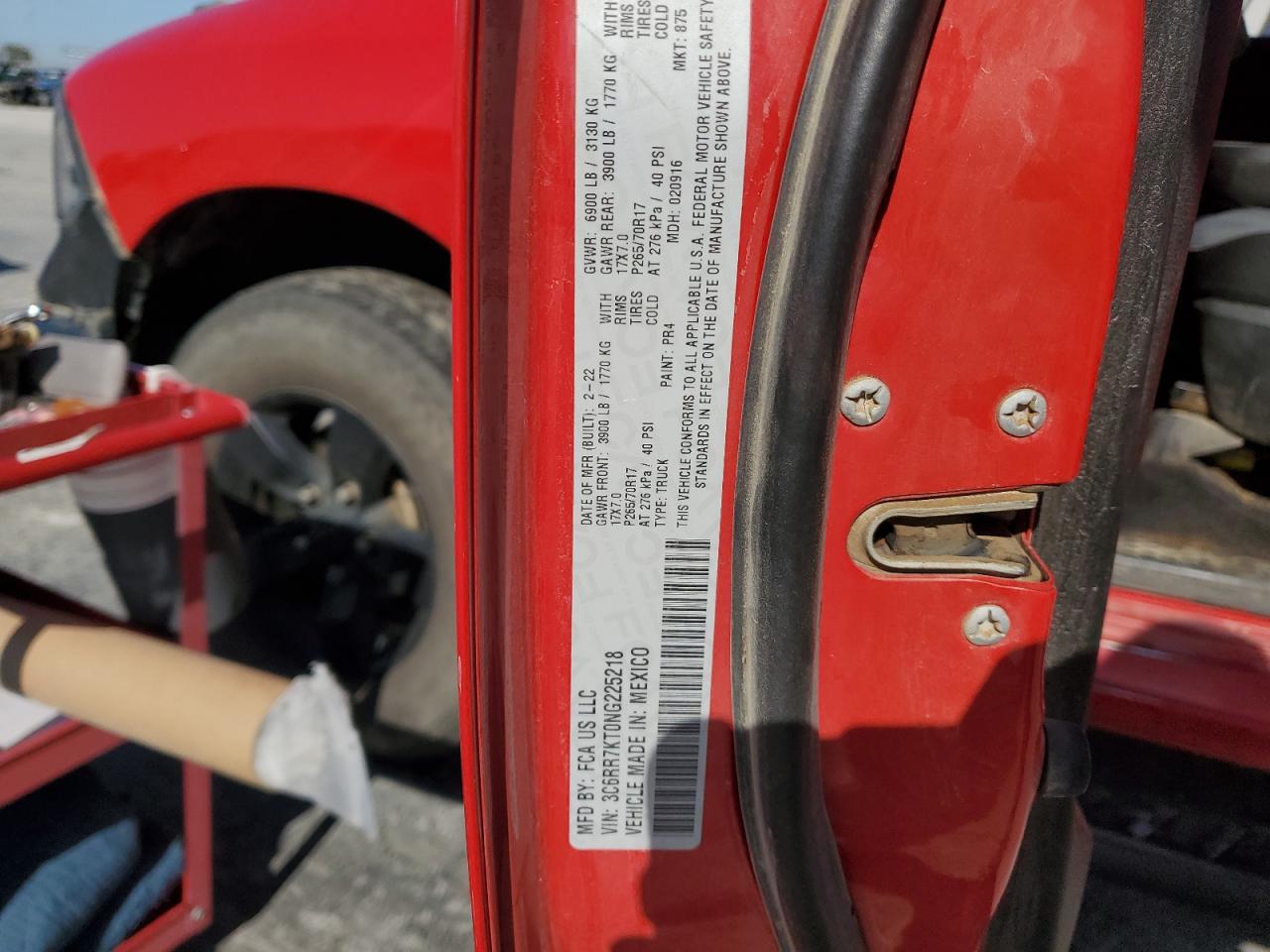 2022 RAM 1500 CLASSIC TRADESMAN VIN:3C6RR7KT0NG225218