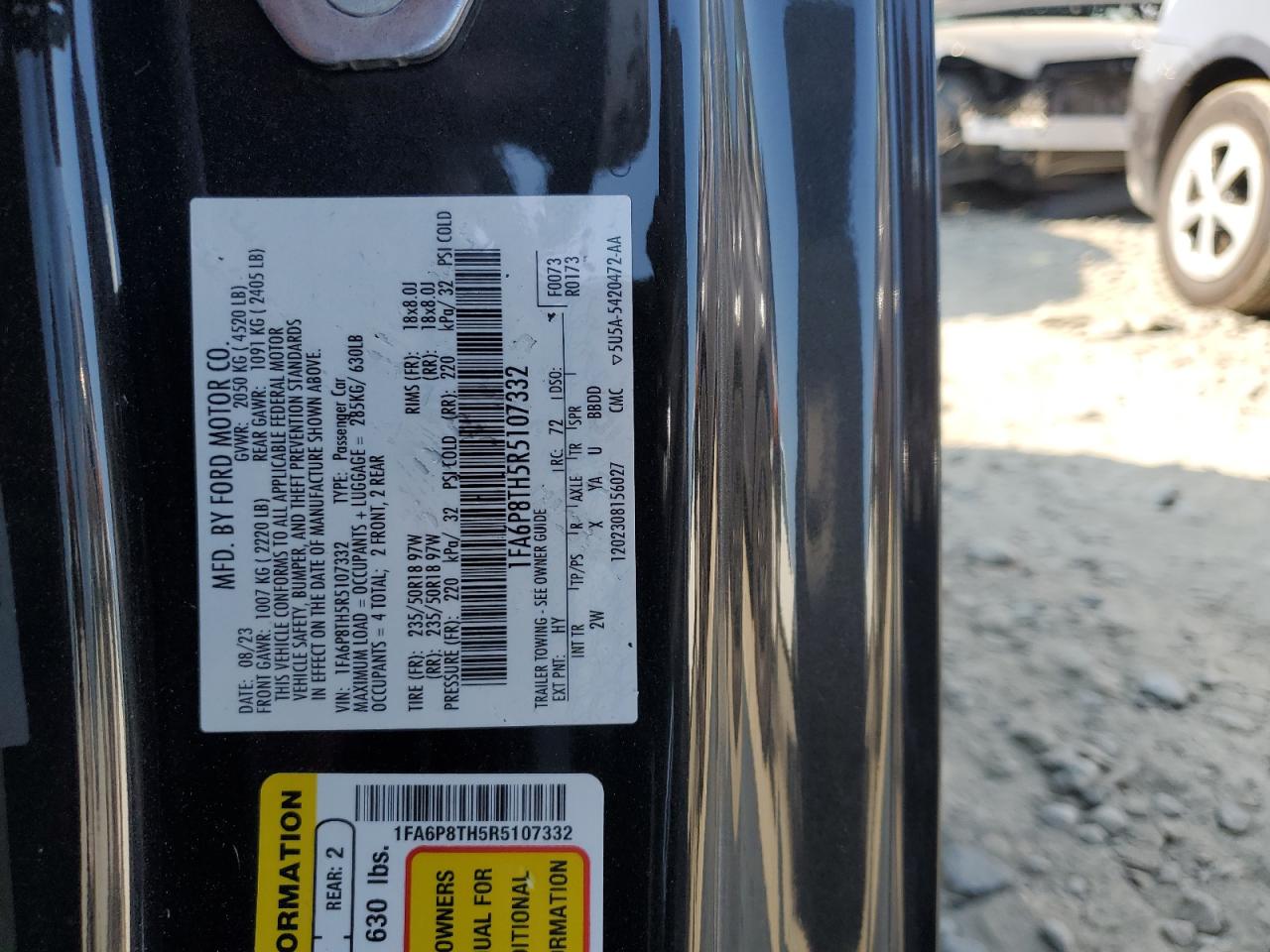 2024 FORD MUSTANG VIN:1FA6P8TH5R5107332