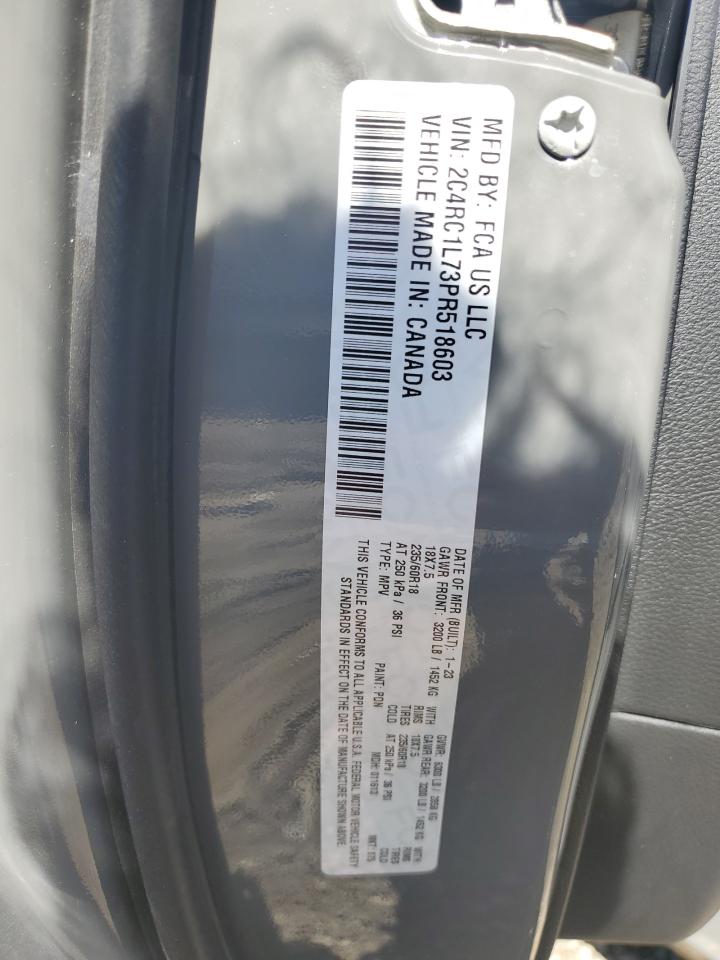 2023 CHRYSLER PACIFICA HYBRID TOURING L VIN:2C4RC1L73PR518603