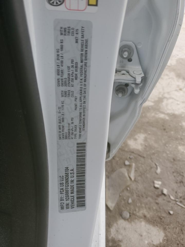 2022 RAM 1500 BIG HORN/LONE STAR VIN:1C6RRFFG0NN368104