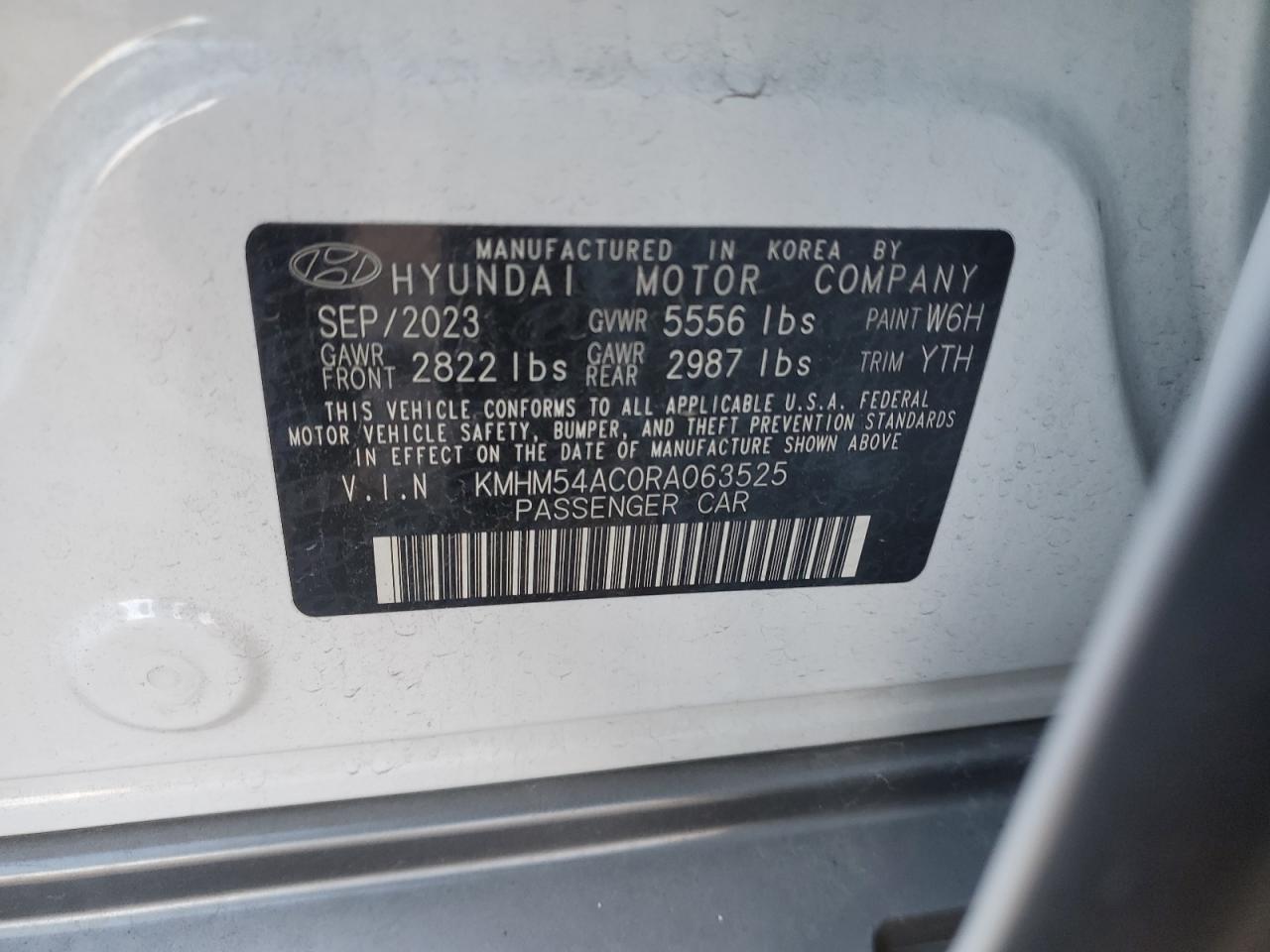 2024 HYUNDAI IONIQ 6 LIMITED VIN:KMHM54AC0RA063525