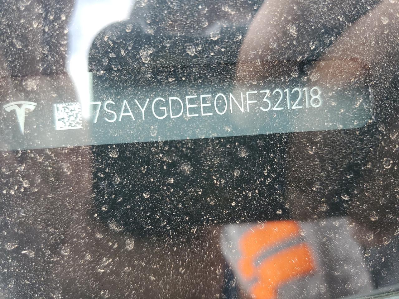 2022 TESLA MODEL Y VIN:7SAYGDEE0NF321218