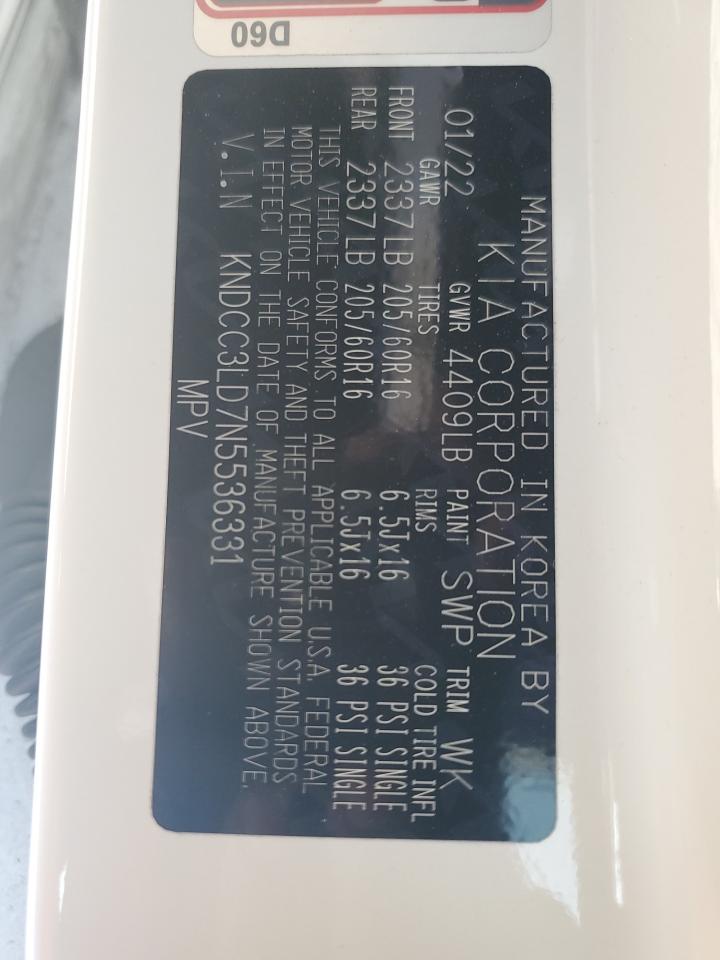 2022 KIA NIRO EX PREMIUM VIN:KNDCC3LD7N5536331