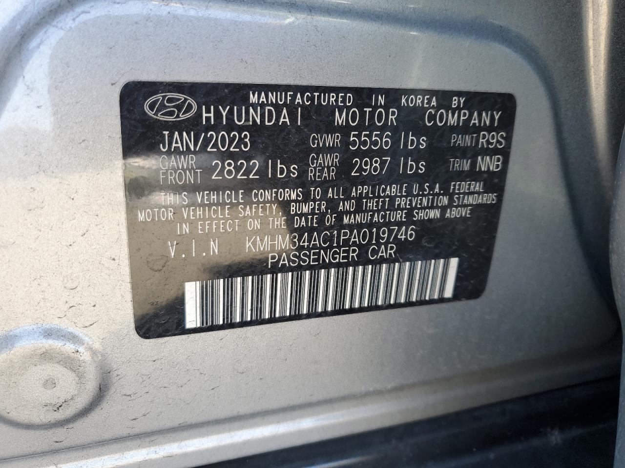 2023 HYUNDAI IONIQ 6 SEL VIN:KMHM34AC1PA019746