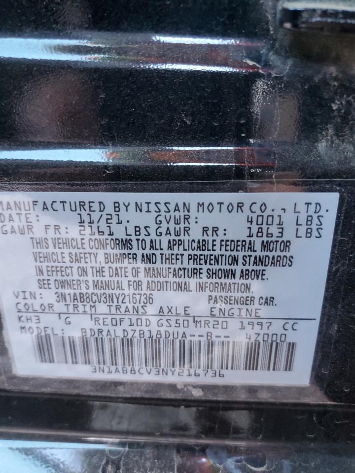 2022 NISSAN SENTRA SV VIN:3N1AB8CV3NY216736