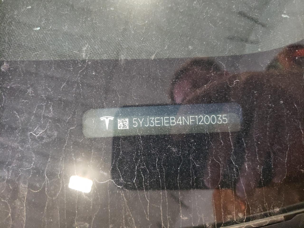 2022 TESLA MODEL 3 VIN:5YJ3E1EB4NF120035