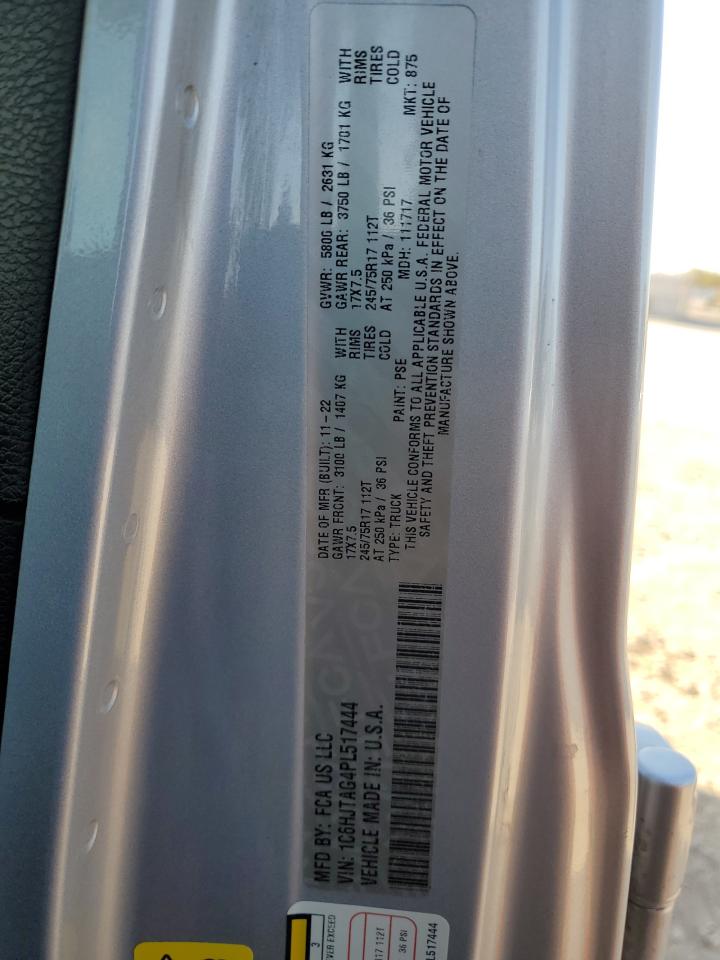 2023 JEEP GLADIATOR SPORT VIN:1C6HJTAG4PL517444