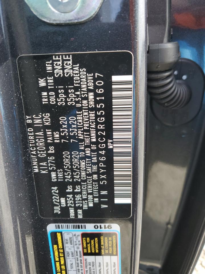 2024 KIA TELLURIDE S VIN:5XYP64GC2RG551607