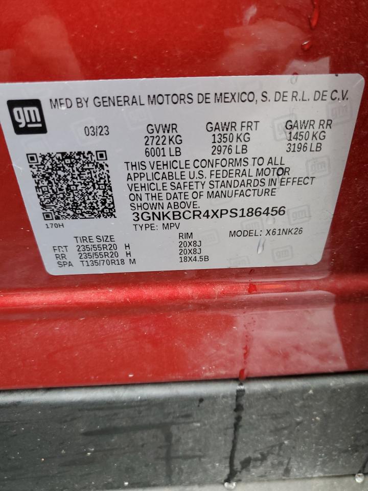 2023 CHEVROLET BLAZER 2LT VIN:3GNKBCR4XPS186456