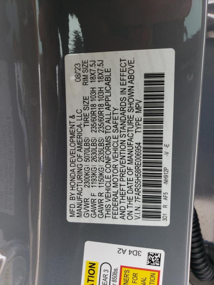 2024 HONDA CR-V SPORT VIN:7FARS5H58RE006954