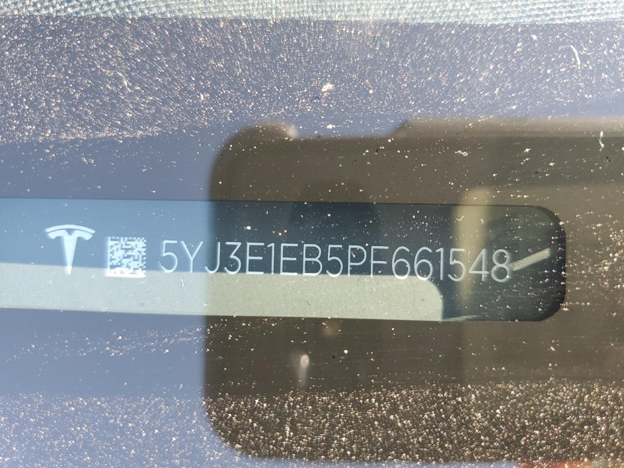 2023 TESLA MODEL 3 VIN:5YJ3E1EB5PF661548