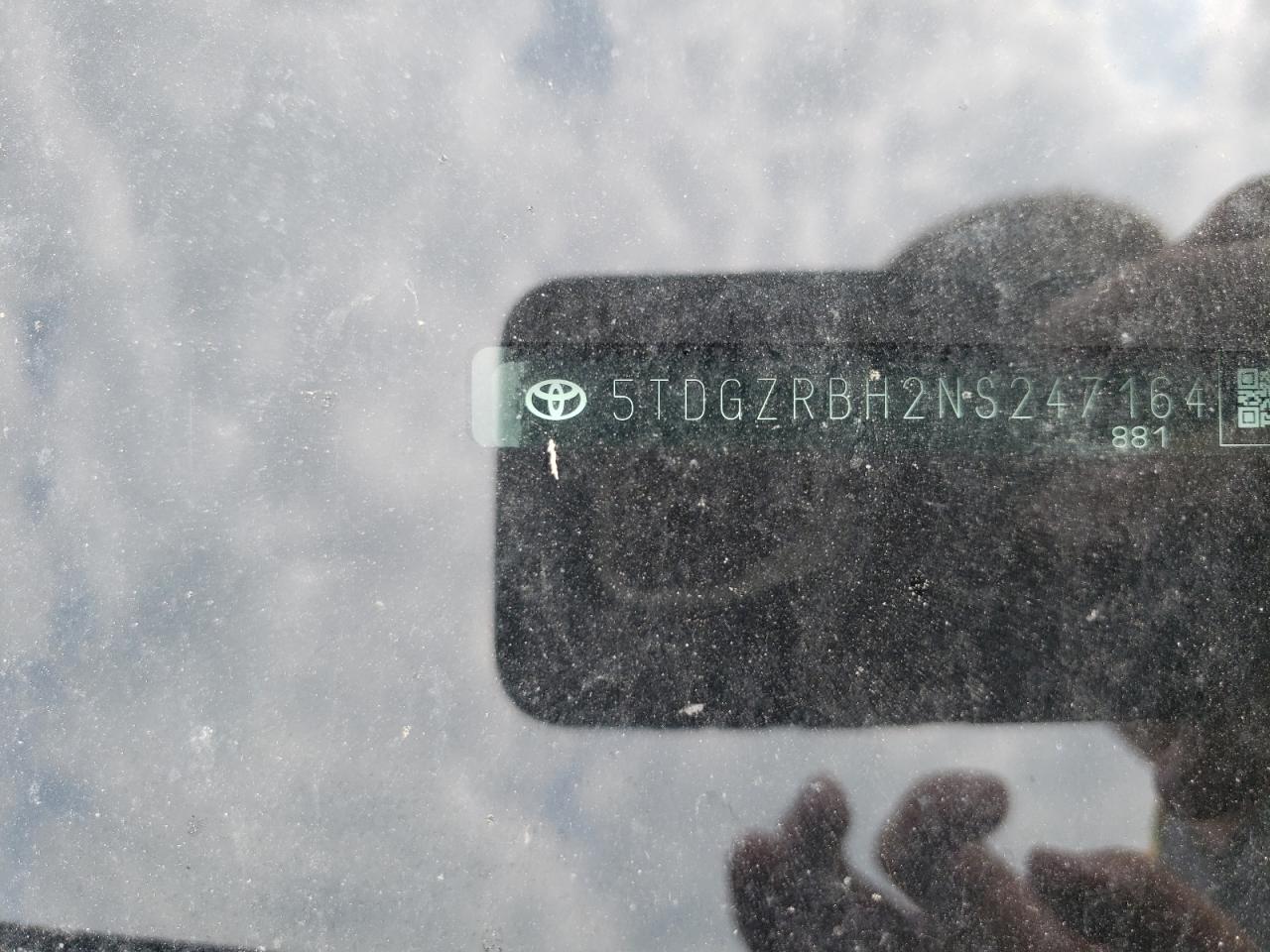 2022 TOYOTA HIGHLANDER XLE VIN:5TDGZRBH2NS247164