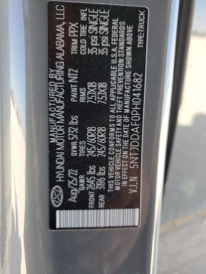 2023 HYUNDAI SANTA CRUZ SEL PREMIUM VIN:5NTJDDAF0PH041682