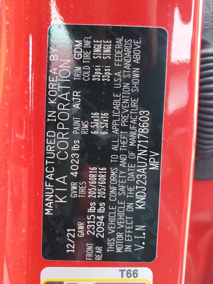 2022 KIA SOUL LX VIN:KNDJ23AU7N7178603