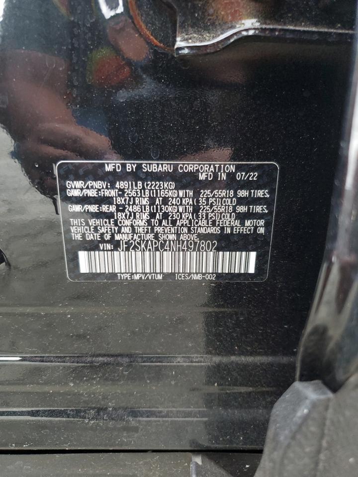 2022 SUBARU FORESTER LIMITED VIN:JF2SKAPC4NH497802