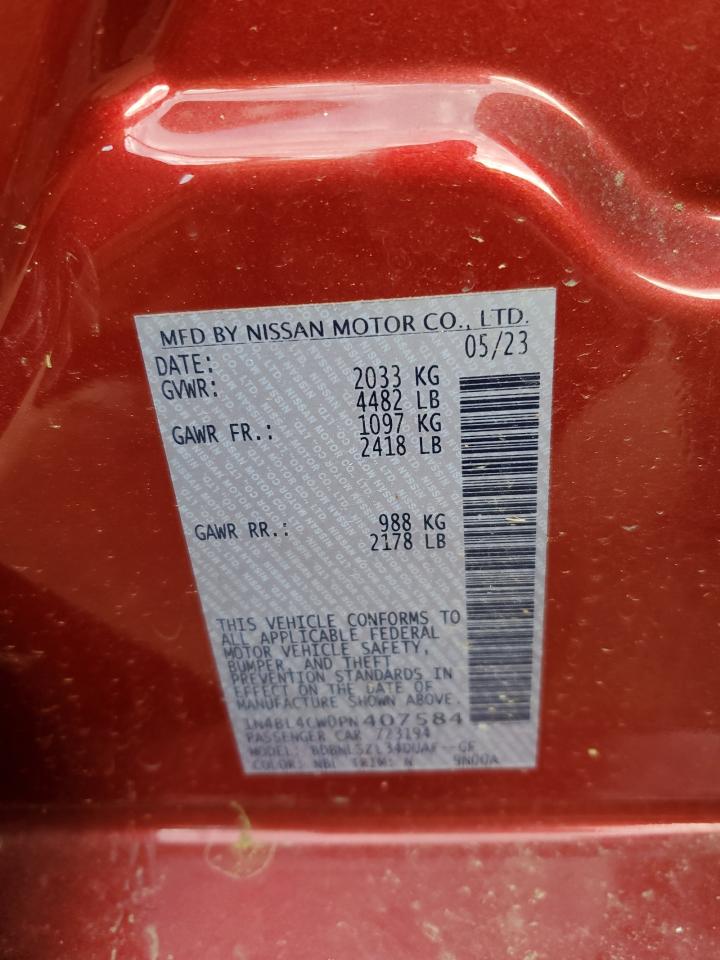 2023 NISSAN ALTIMA SR VIN:1N4BL4CW0PN407584