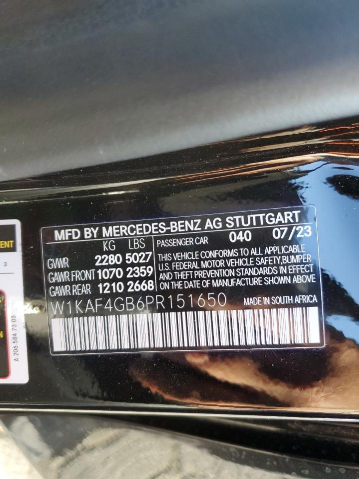 2023 MERCEDES-BENZ C 300 VIN:W1KAF4GB6PR151650