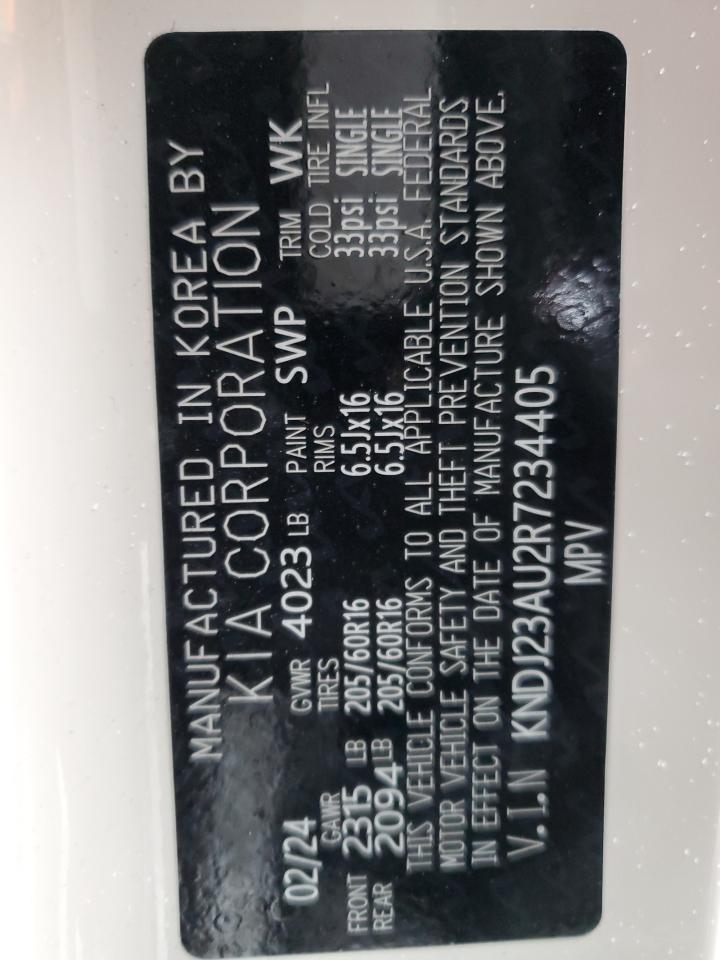 2024 KIA SOUL LX VIN:KNDJ23AU2R7234405
