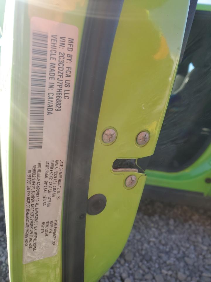 2023 DODGE CHALLENGER R/T SCAT PACK VIN:2C3CDZFJ7PH668829