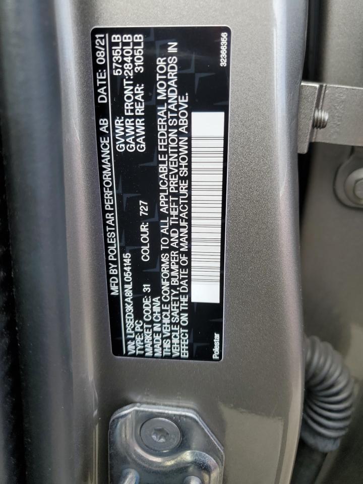 2022 POLESTAR 2 VIN:LPSED3KA8NL054145